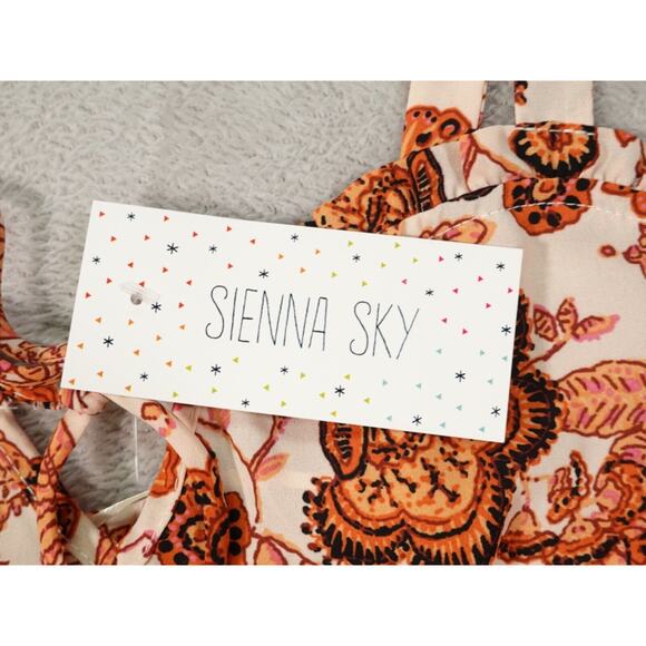 Sienna Sky Womens Orange Floral Cropped Tank Top Blouse Size L - Picture 7 of 9